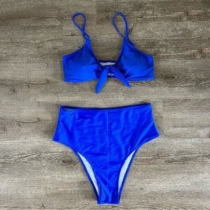 Blue High Waisted Bikini Set Size Large